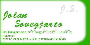 jolan sovegjarto business card